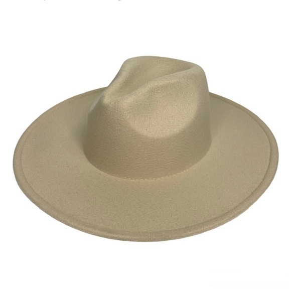 FREE PEOPLE Clean Slate NEW Boho Felt Hat Taupe Tan Beige NEW With Tag - Picture 1 of 7
